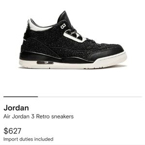 Jordan 3 Retro AWOK Vogue Black